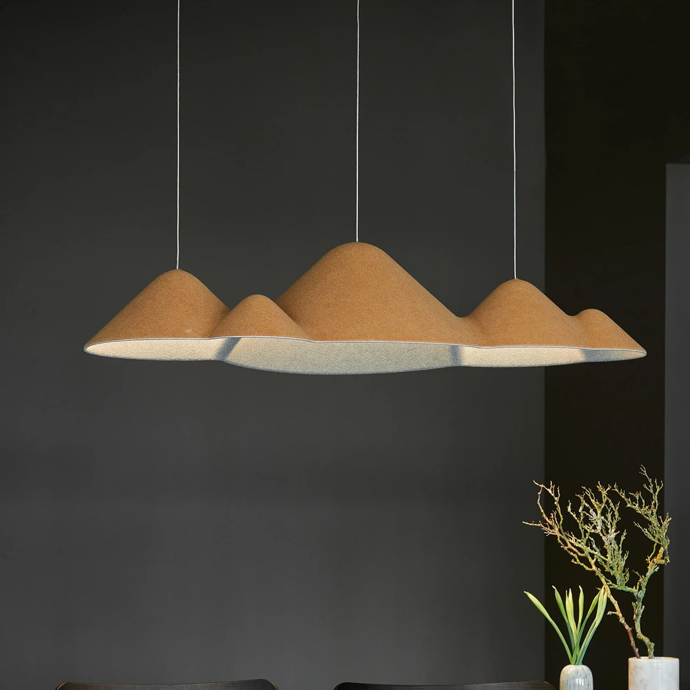 LOOM DESIGN Suspension LED Panorama, jaune/gris feutre 106 cm Design minimaliste