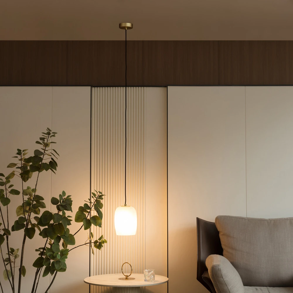Lucande Taylan suspension 1 lampe abat-jour verre avec LED intégrée non remplaçable