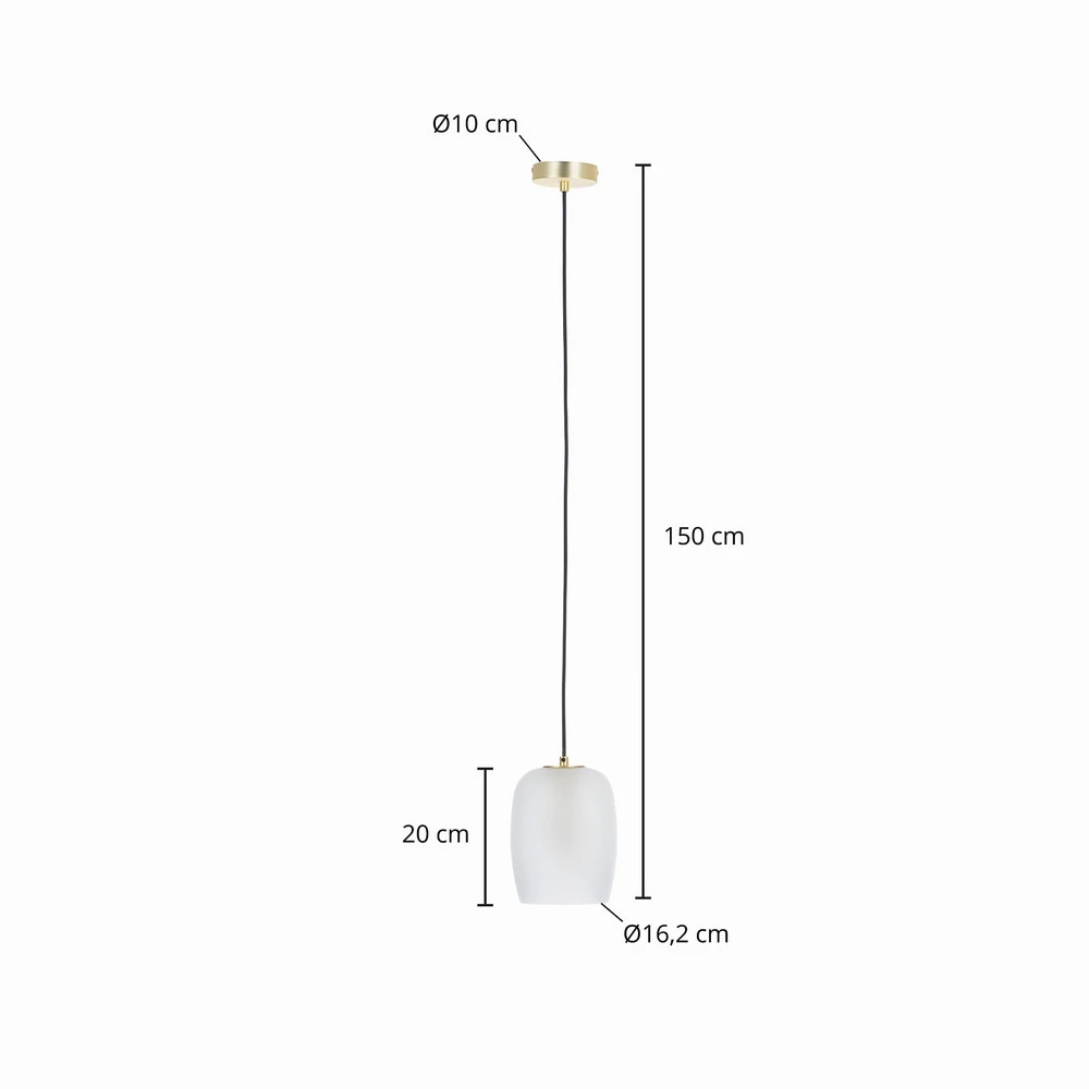 Lucande Taylan suspension 1 lampe abat-jour verre avec LED intégrée non remplaçable