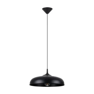Luminaire de plafond design contemporain Lampes suspendues scandinave en acier - 1 sources lumineuses - L.38 x H.74 cm - noir