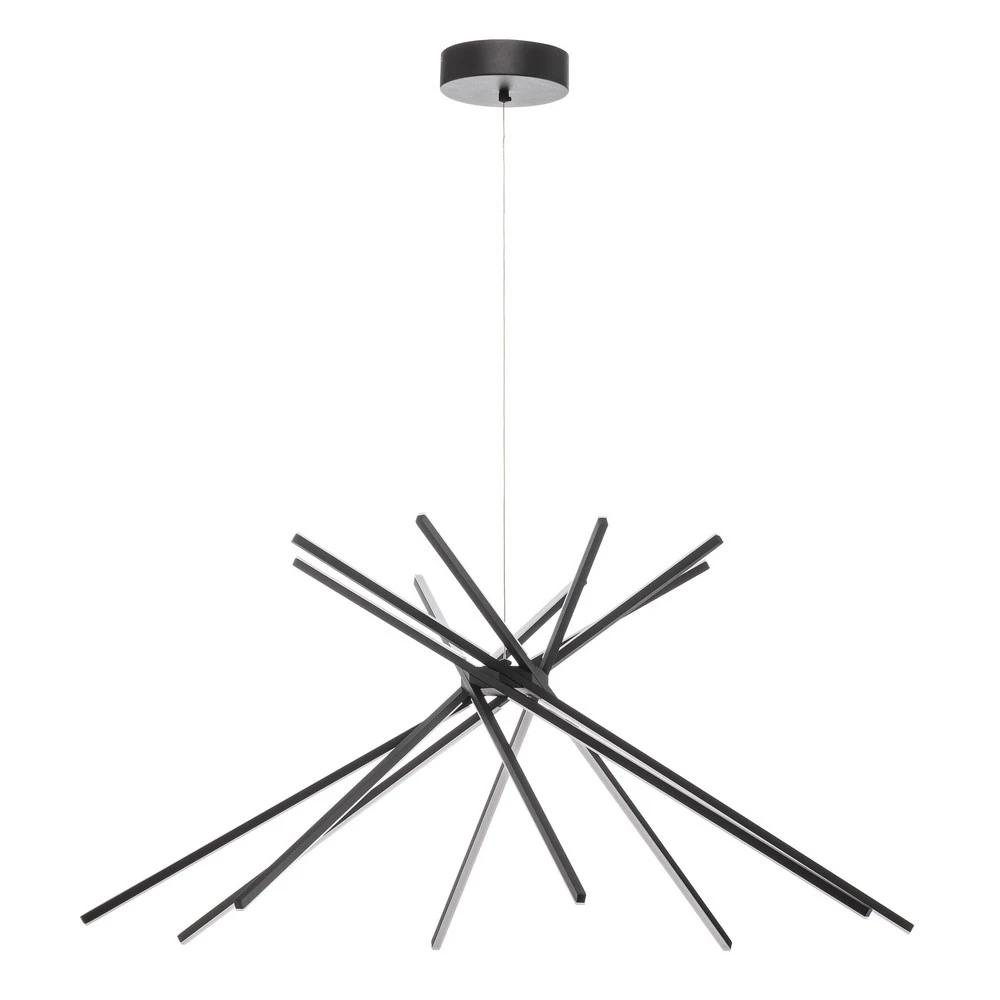 Luminaire de plafond design contemporain Suspension LED Shanghai à 8 lampes 4 000 K noire