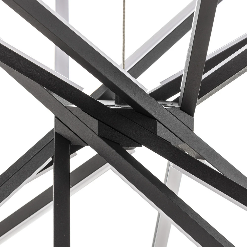 Luminaire de plafond design contemporain Suspension LED Shanghai à 8 lampes 4 000 K noire