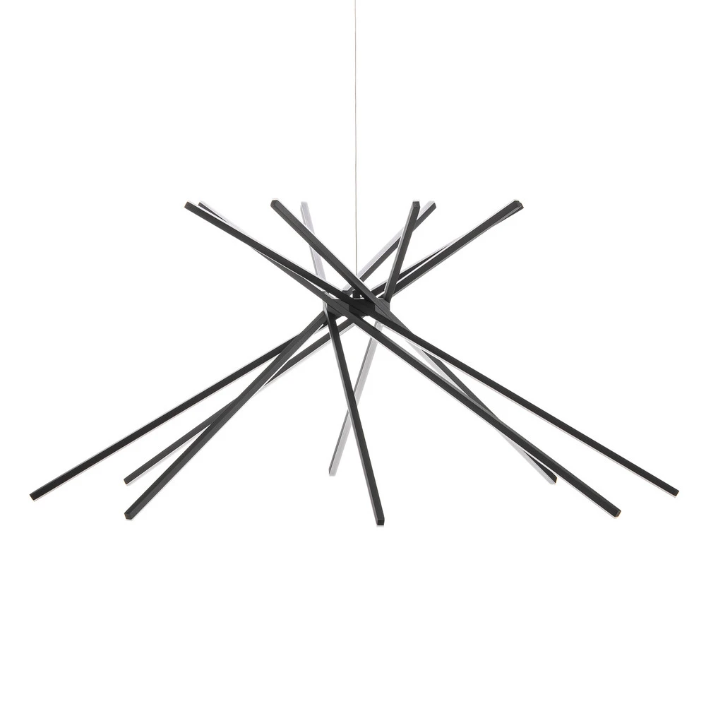 Luminaire de plafond design contemporain Suspension LED Shanghai à 8 lampes 4 000 K noire