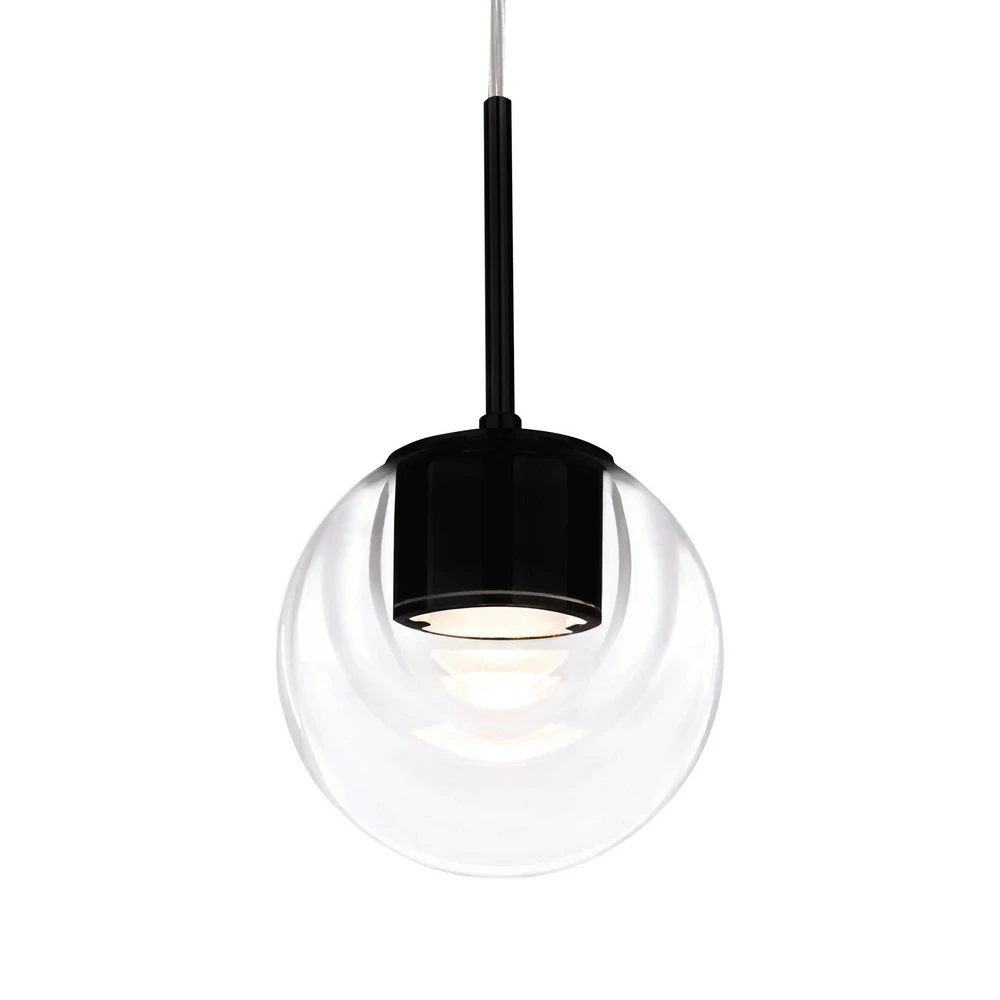 Luminaire de plafond à diffusion uniforme Kundalini Dew suspension LED, à une lampe noire