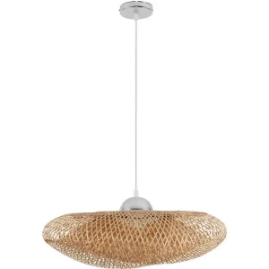Luminaire de plafond encastrable Lampe de plafond en bambou - Lampe suspendue au stile Boho Bali - Sam Bois naturel