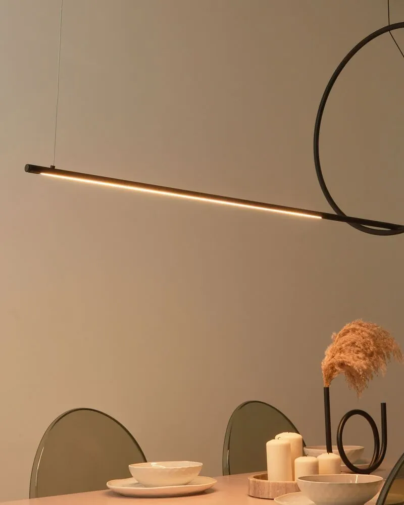 Luminaire de plafond encastrable Lampe suspendue LED en métal noir TAMOR