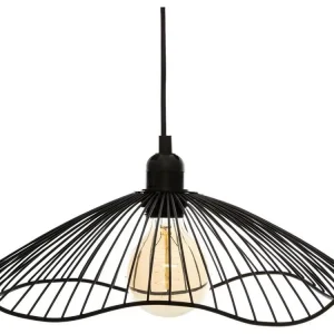 Luminaire de plafond encastrable Luminaire Suspension en Métal filaire Noir D 34 cm