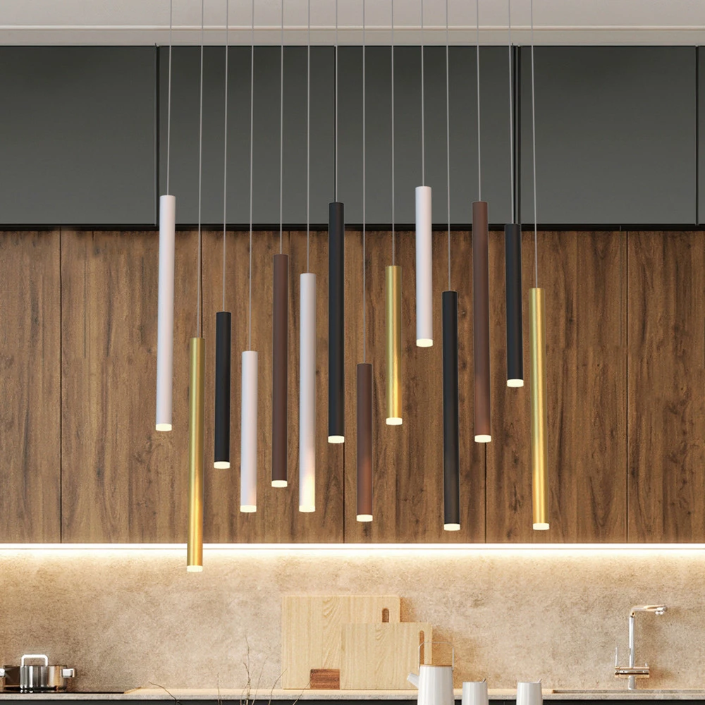 Luminaire de plafond encastrable Suspension LED Cala, 14 flammes, longue, aluminium, fer