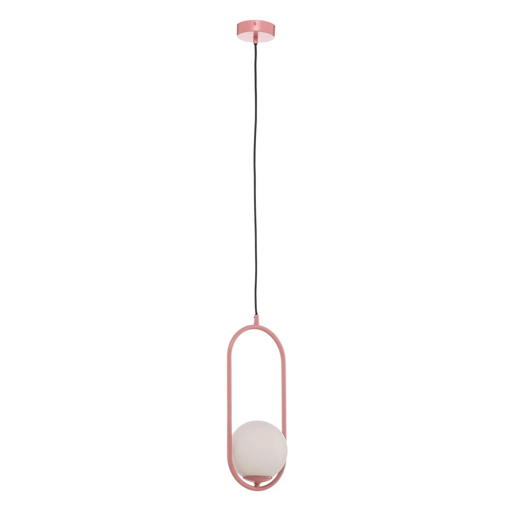 Luminaire de plafond encastrable Suspension Samba, à 1 lampe, rose/blanc