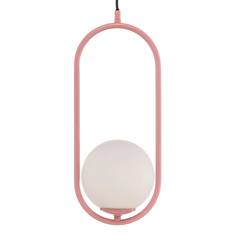 Luminaire de plafond encastrable Suspension Samba, à 1 lampe, rose/blanc