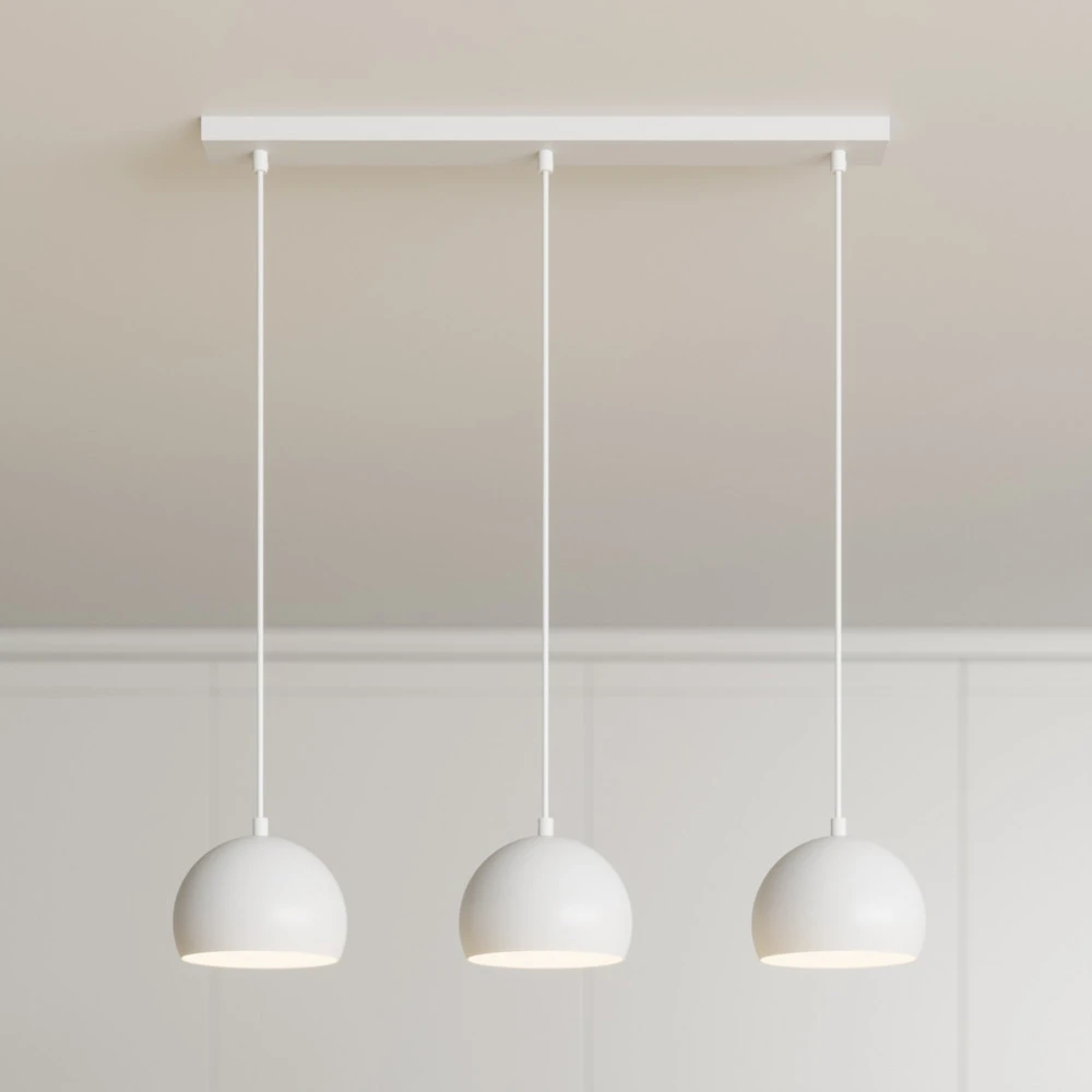 Luminaire de plafond encastrable Suspension Sool, blanche, à 3 lampes