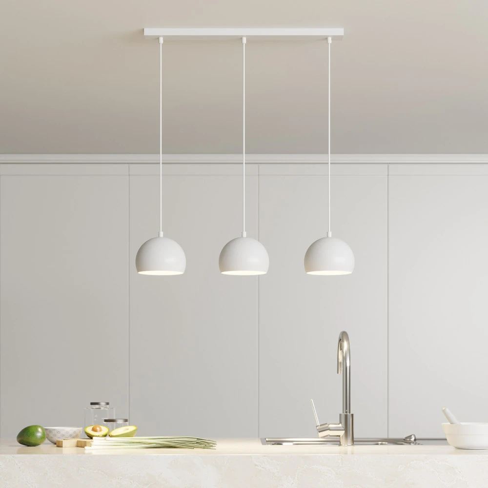 Luminaire de plafond encastrable Suspension Sool, blanche, à 3 lampes