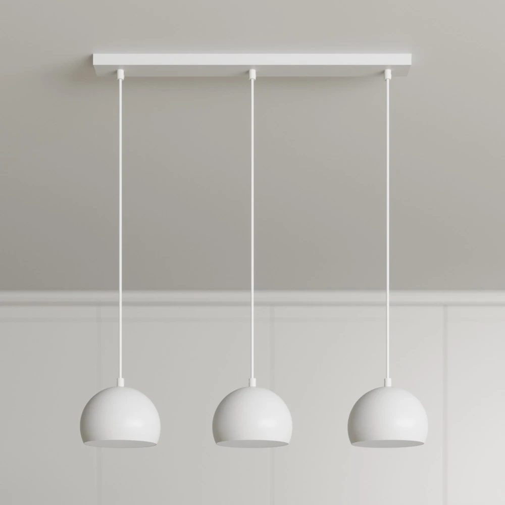 Luminaire de plafond encastrable Suspension Sool, blanche, à 3 lampes