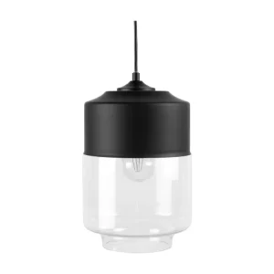 Luminaire de plafond à panneaux Lampe suspension noir en verre diaphane JURUA