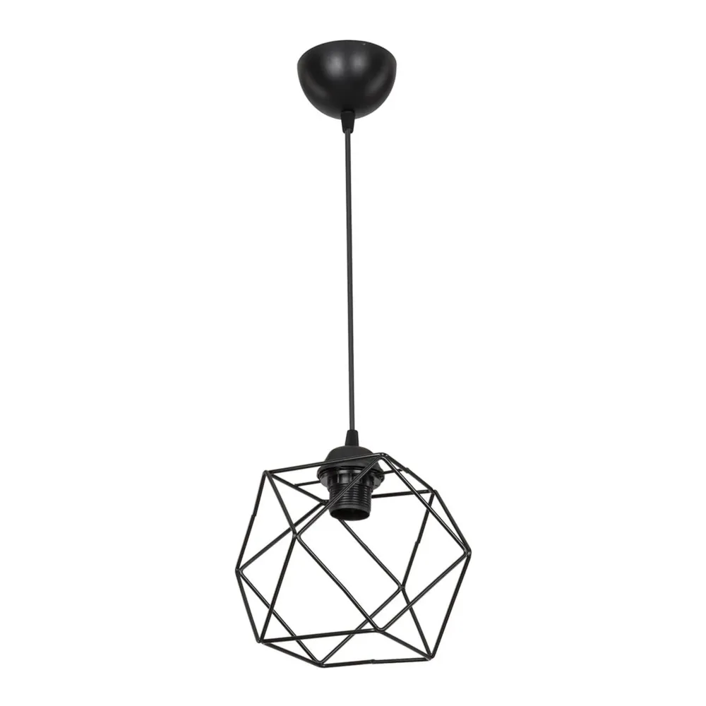Luminaire de plafond à panneaux Lustre lampe lumière suspendu suspension en métal 60 cm E27 noir 03_0007447