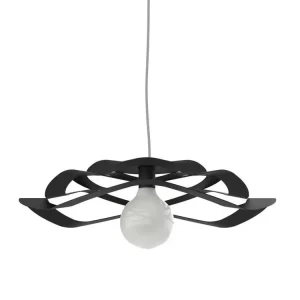 Luminaire de plafond à panneaux MIGRA Suspension, 1X E27, max 42W, métal, noir mat, D.40cm