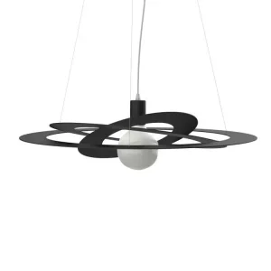 Luminaire de plafond à panneaux ORBITAL Suspension, 1X E27, max 42W, métal, noir mat, D.60cm