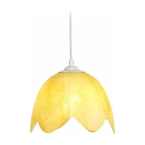 Luminaire de plafond à panneaux Suspension dôme verre ambre, 75 cm.