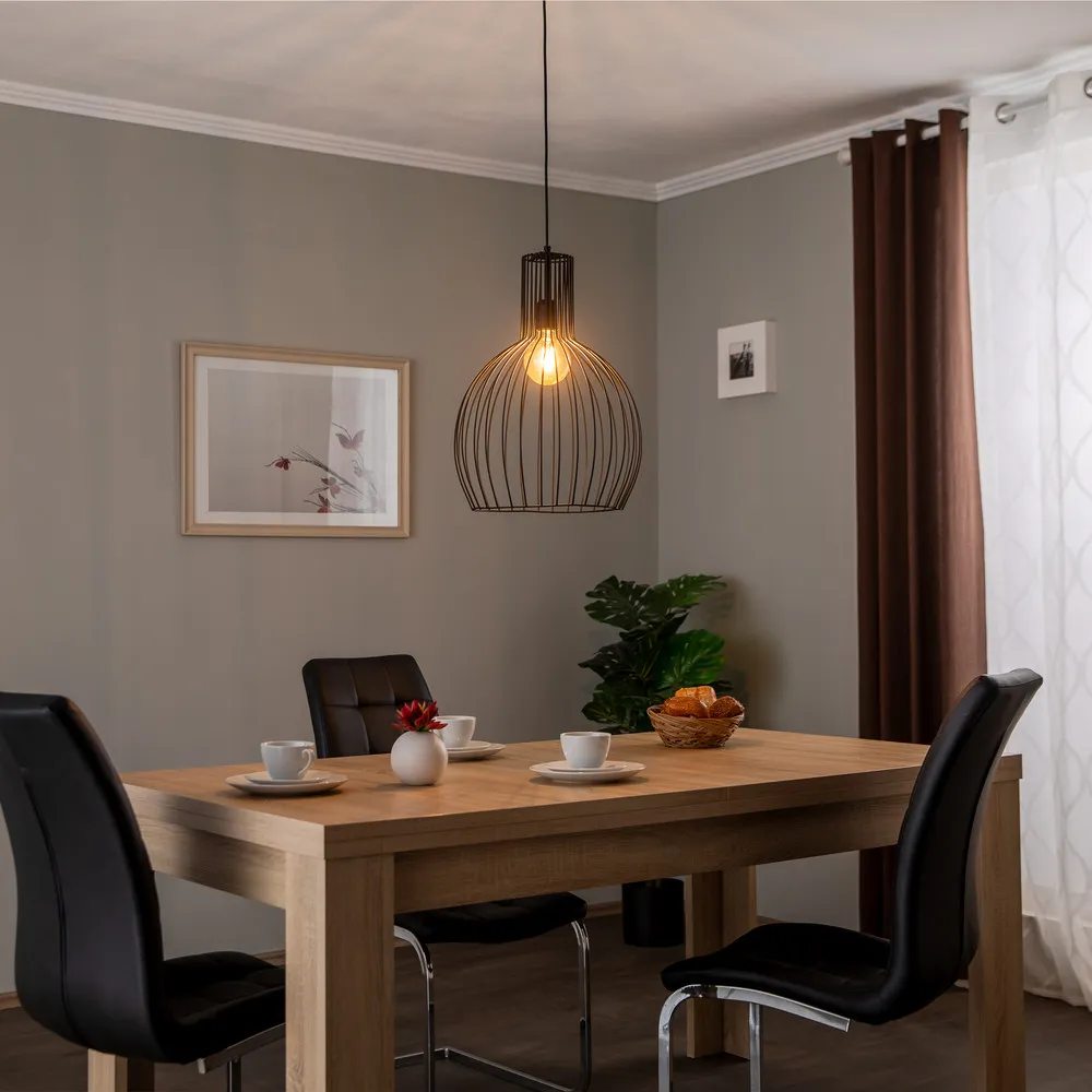 Luminaire de plafond à panneaux Suspension Fellini MR-756 à 1 lampe Ø 38cm noir