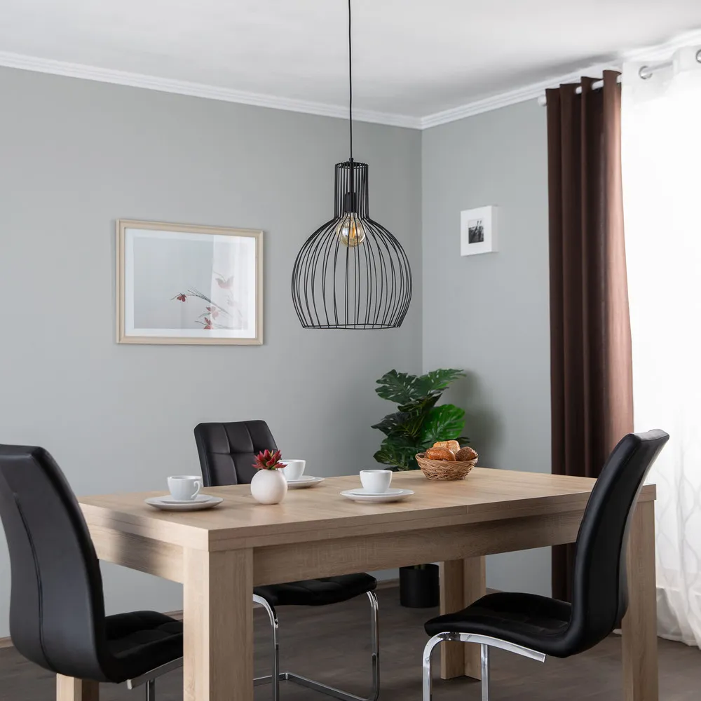 Luminaire de plafond à panneaux Suspension Fellini MR-756 à 1 lampe Ø 38cm noir