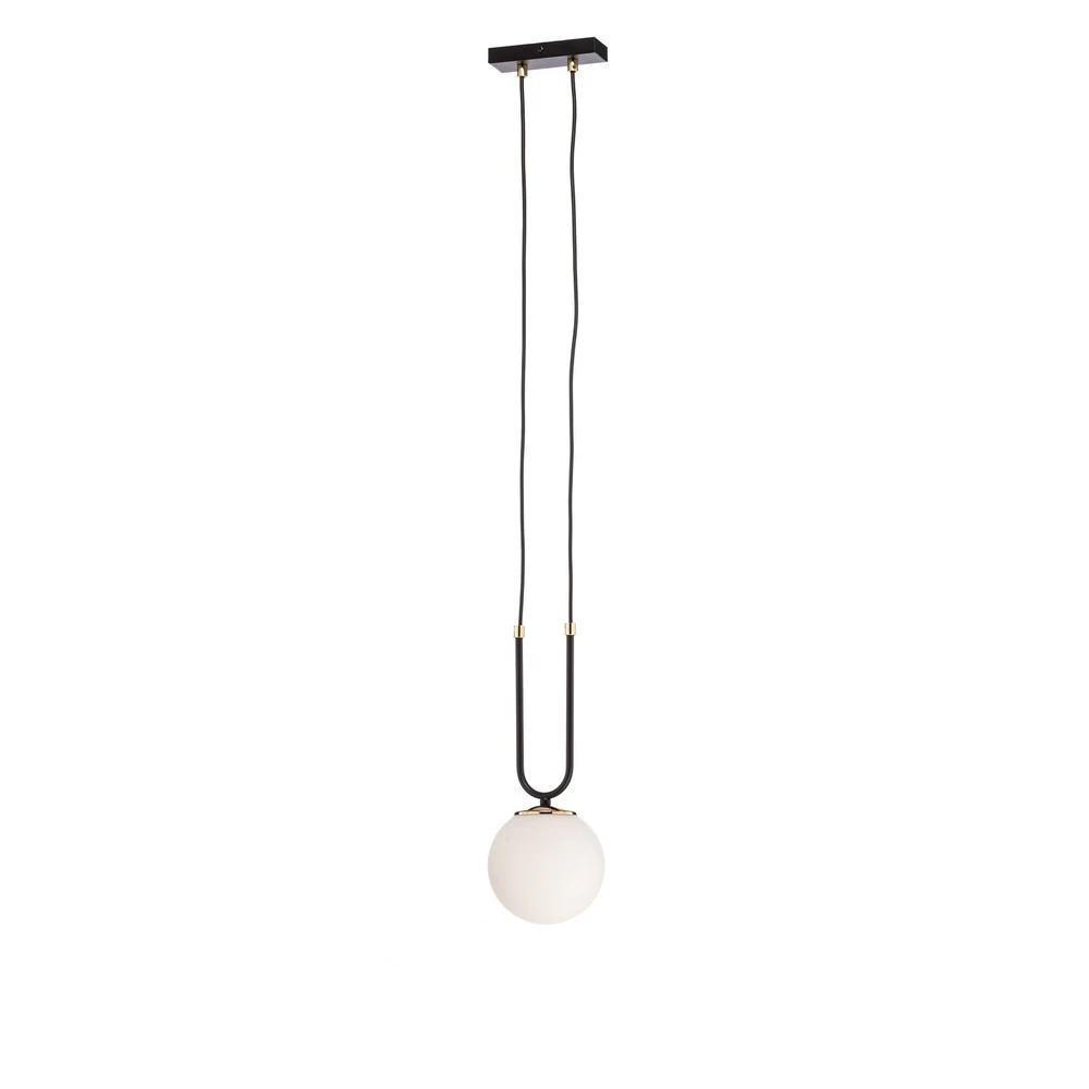 Luminaire de plafond à panneaux Suspension Glam, noire/opale, une lampe