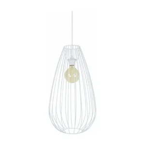 Luminaire de plafond à panneaux Suspension larme filaire métal blanc 112 cm.