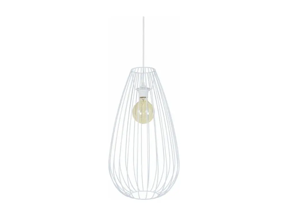 Luminaire de plafond à panneaux Suspension larme filaire métal blanc 112 cm.