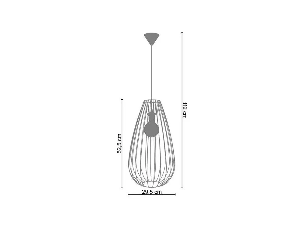 Luminaire de plafond à panneaux Suspension larme filaire métal blanc 112 cm.