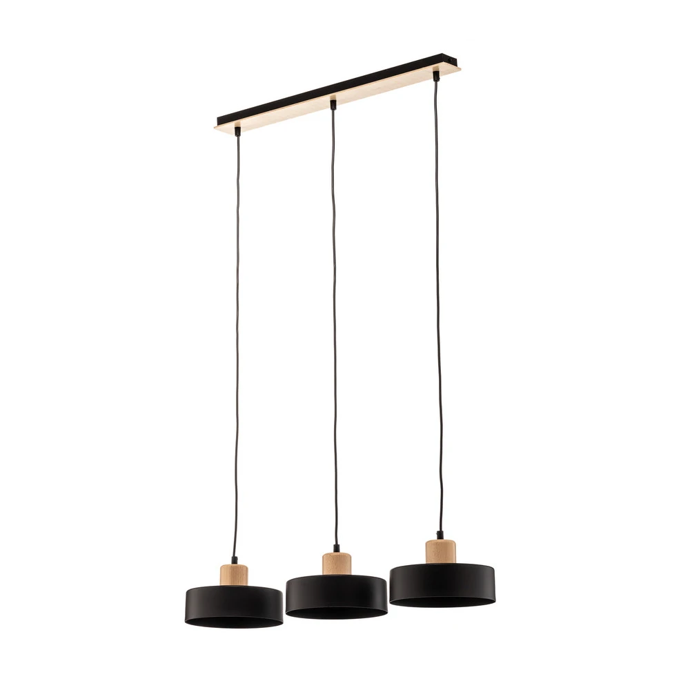 Luminaire de plafond à panneaux Suspension Tako à 3 lampes, noire