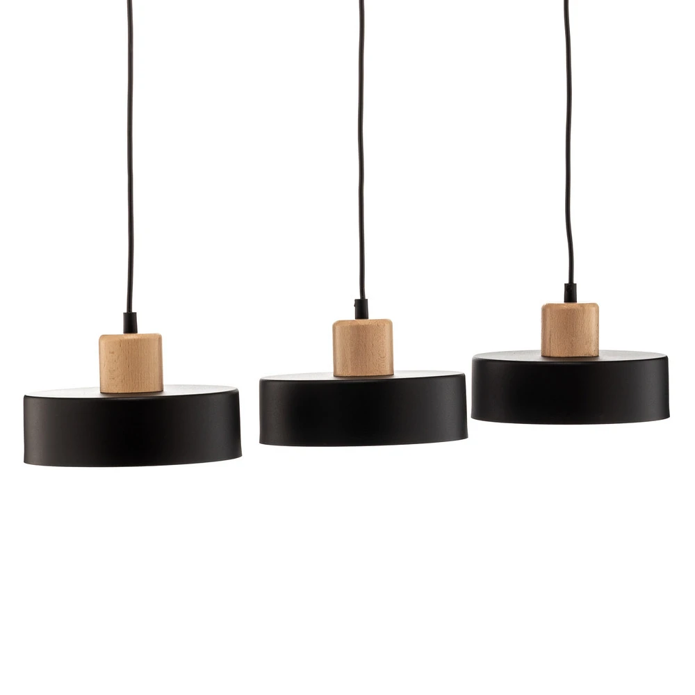 Luminaire de plafond à panneaux Suspension Tako à 3 lampes, noire