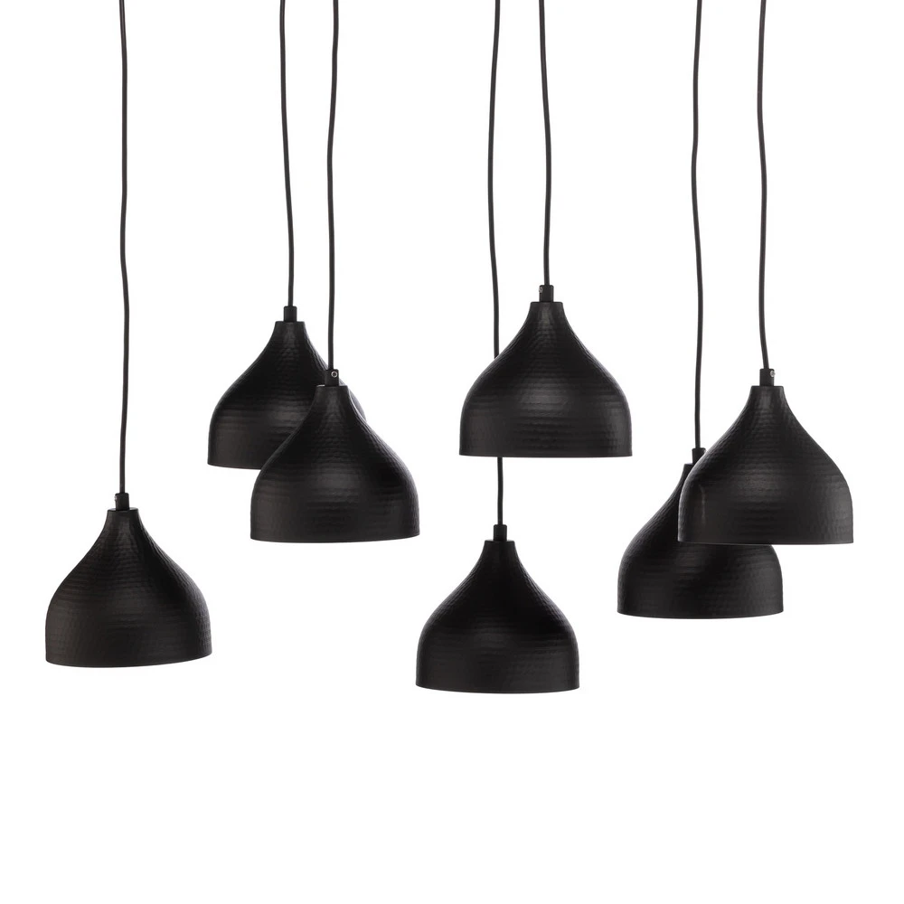 Luminaire de plafond à panneaux Suspension Tattoo 6221 à 7 lampes noir/or