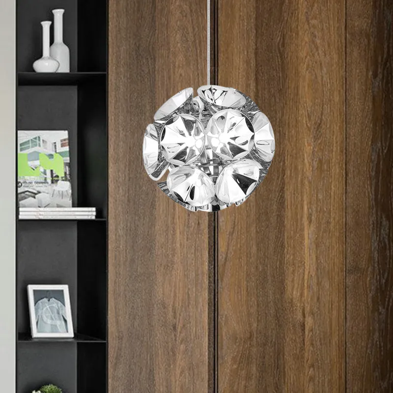 Luminaire suspendu boule modernisme en métal chromé/or, plafonnier LED suspendu en blanc/chaud, 7 "/ 11" de diamètre avec...