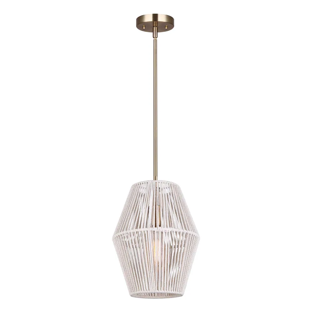 Luminaire suspendu Willow à 1 lumière, or et blanc Sans outil d'installation