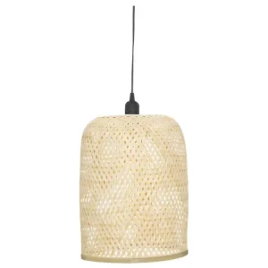 Luminaire Suspension en Bambou et Métal D 28 x H 36 cm pour entrée et couloir