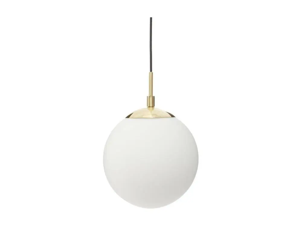 Luminaire Suspension Boule en Verre Blanc D 20 cm IP44 pour salle de bain