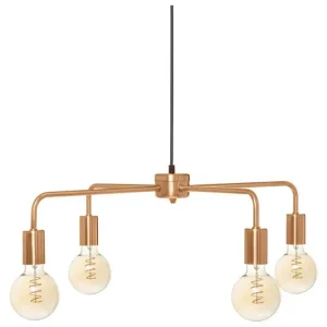 Luminaire Suspension 4 Lampes en Métal cuivre D 69 cm avec diffuseur opale