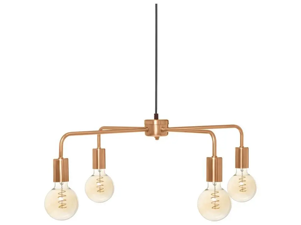 Luminaire Suspension 4 Lampes en Métal cuivre D 69 cm avec diffuseur opale