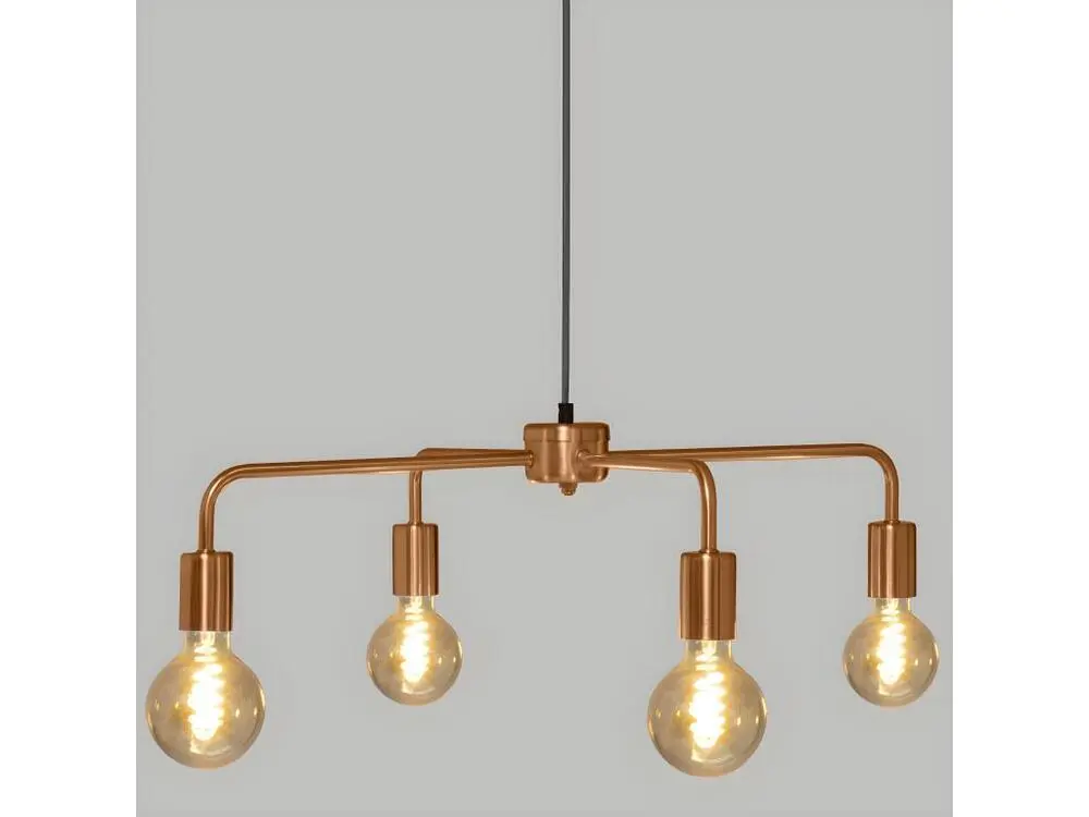 Luminaire Suspension 4 Lampes en Métal cuivre D 69 cm avec diffuseur opale