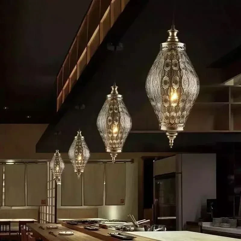 Luminaire Suspension Rustique Asiatique | Esprit Zen IP44 pour salle de bain