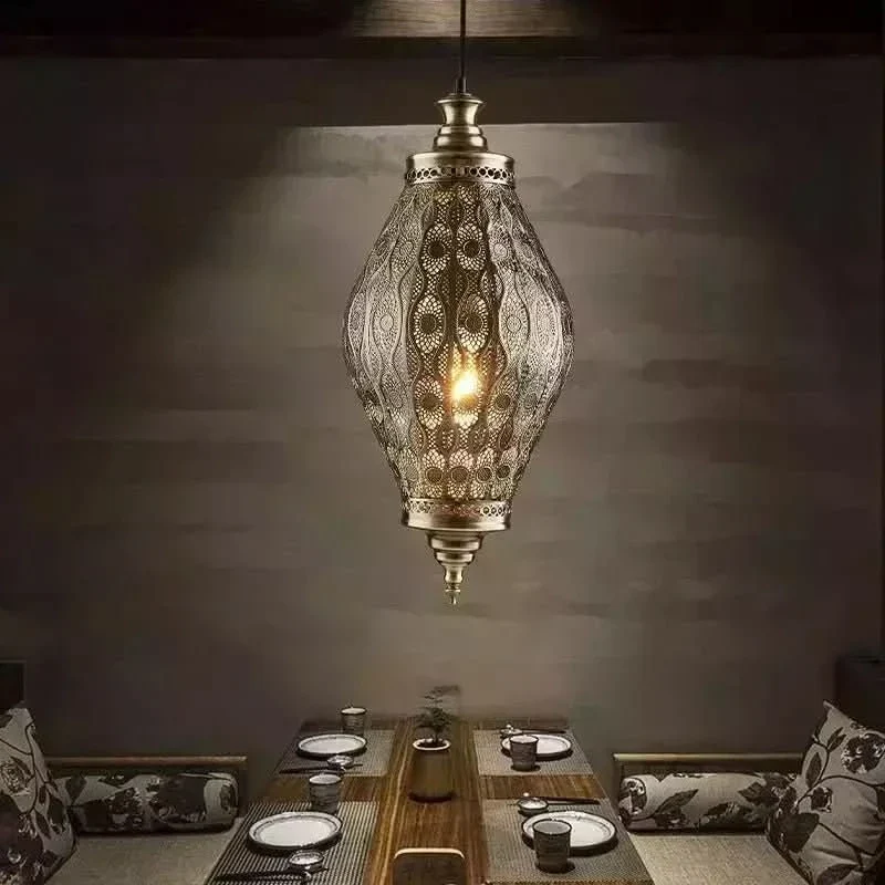 Luminaire Suspension Rustique Asiatique | Esprit Zen IP44 pour salle de bain