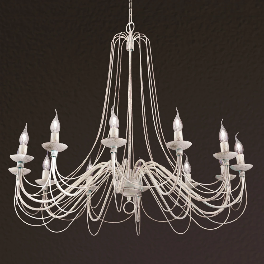 Lustre Antonina rustique à 12 lampes - Installation Facile