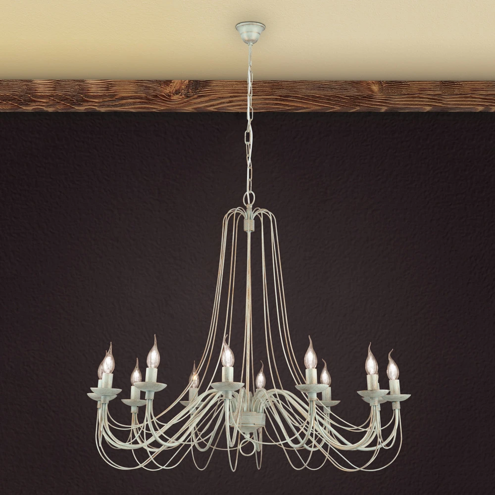Lustre Antonina rustique à 12 lampes - Installation Facile