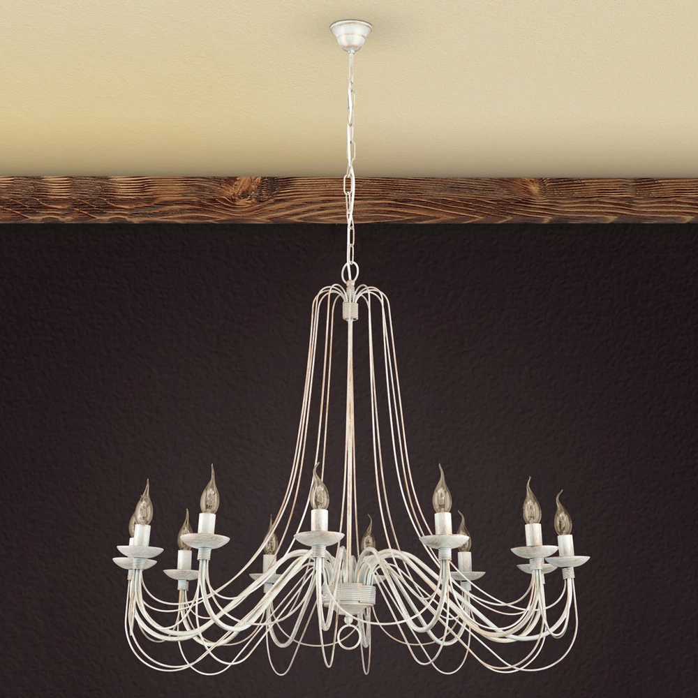 Lustre Antonina rustique à 12 lampes - Installation Facile