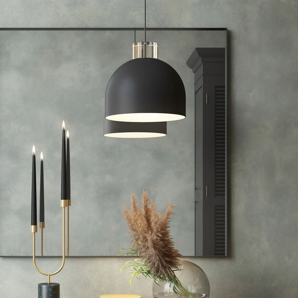 Lustre Cristal Premium AYTM Suspension Luceo, ronde, noire, Ø 28 cm
