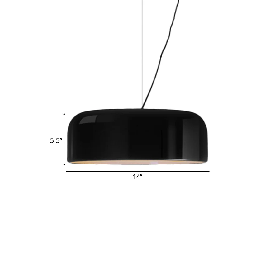 Lustre Cristal Premium Plafonnier suspendu en forme de dôme noir/blanc, luminaire suspendu simple à 1 tête en métal, 14"/1...