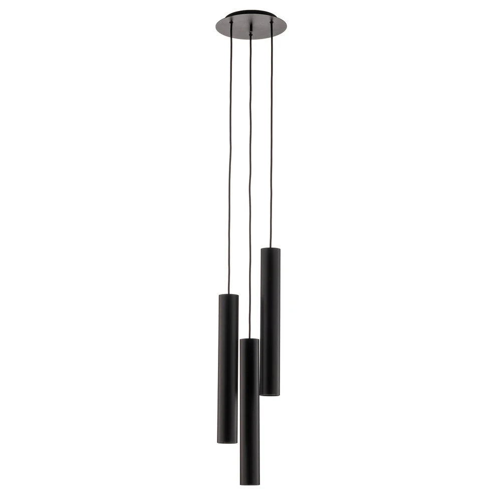 Lustre Cristal Premium Suspension Eye L, noir, à 3 lampes