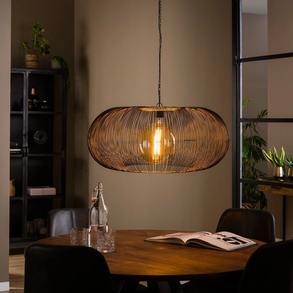 Lustre Cristal Premium Suspension Rippberg, noire, à une lampe