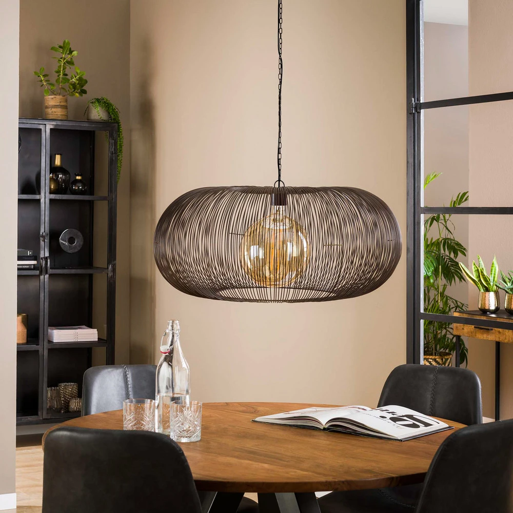 Lustre Cristal Premium Suspension Rippberg, noire, à une lampe