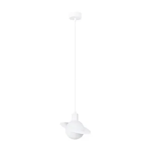 Pendentif novateur en acier - 1 sources lumineuses - L.20 x H.125 cm - blanc