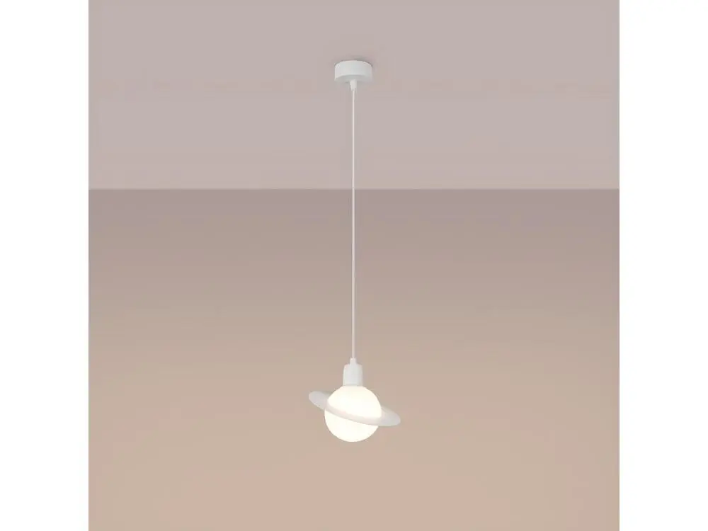 Pendentif novateur en acier - 1 sources lumineuses - L.20 x H.125 cm - blanc